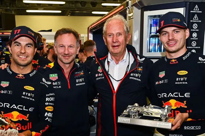max verstappen sergio perez helmjut marko chrisitan horner