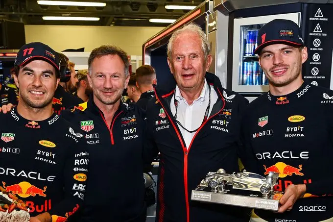 max verstappen sergio perez helmjut marko chrisitan horner