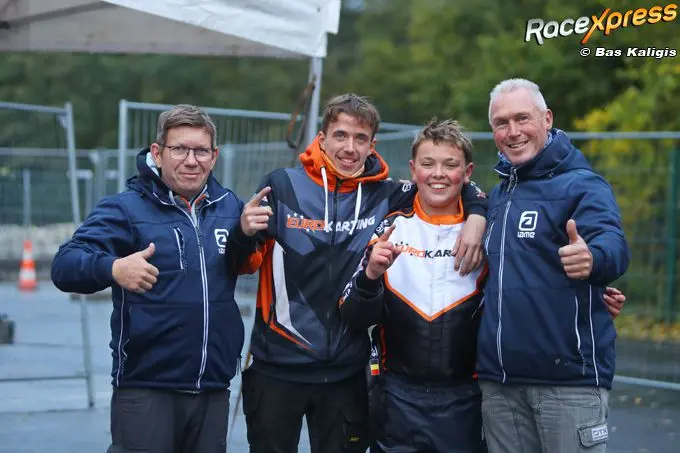noah hubert y team euro karting podium en spa francorchmps