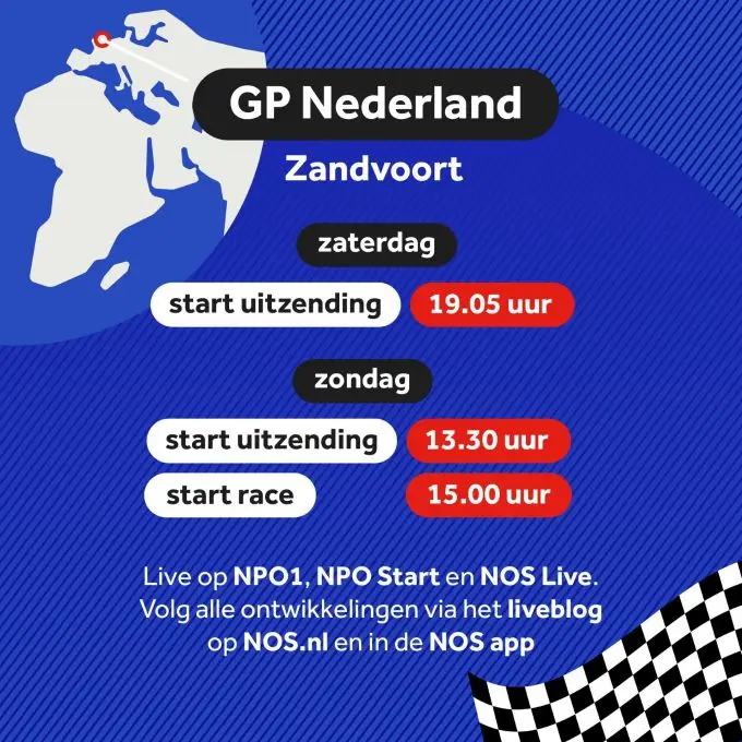 nos uitzendschema f1 zandvoort
