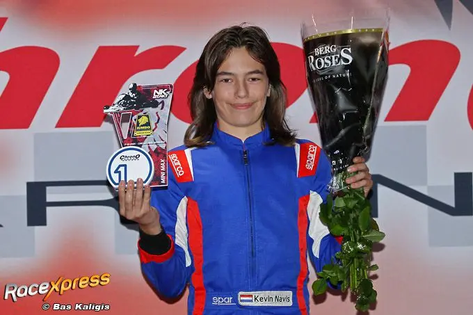 racetalent kevin navis pakt eertse zege bij nk karting
