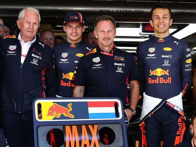 red bull max verstappen alex albon helmut marko christian horner 2