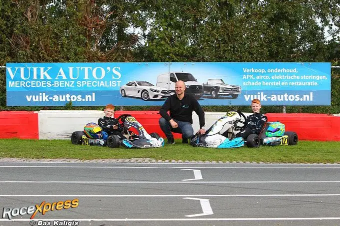 rx henk vuik met zonen luuk en henk junior in de kartsport
