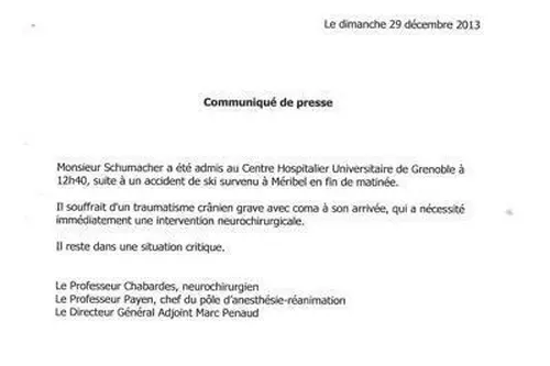 schumacher statement