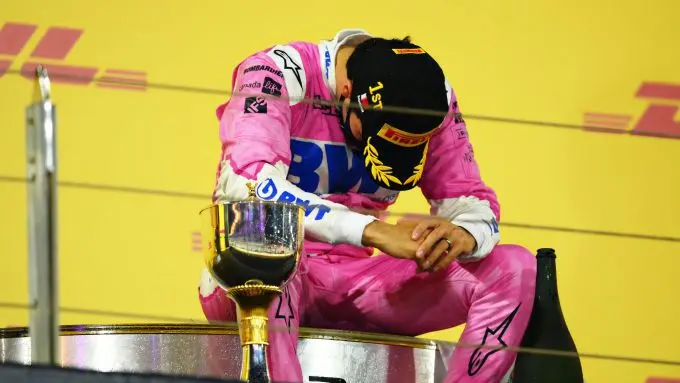 sergio perez podium emoties 1
