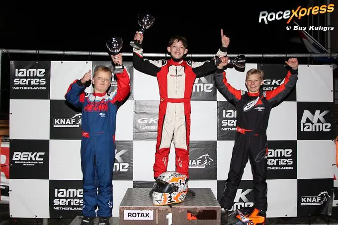 temmo koopmans podium links p2 in nk karting