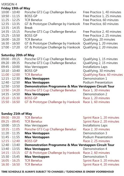 tijdschema jumbo familie racedagen driven by max verstappen