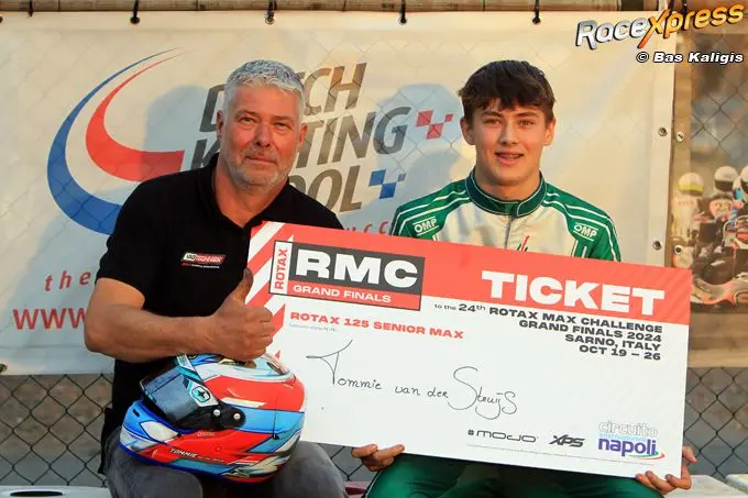 tommie van der struijs met vader martin als monteur naar wk rotax max in italie