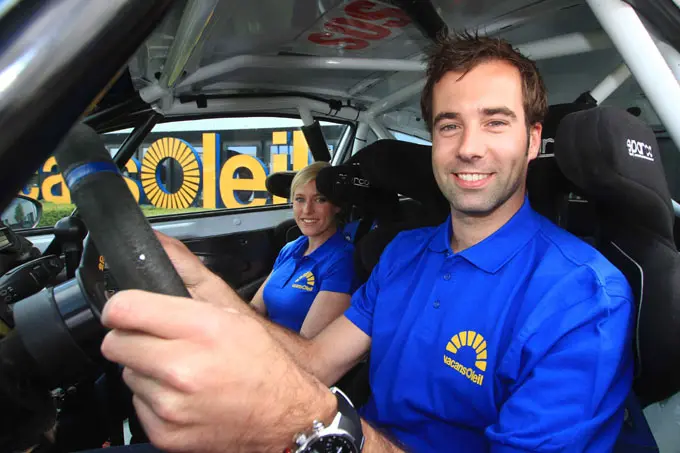 vacansoleil rally sport timo van der marel en rebecca smart podium in de racc rally de espana rx 680