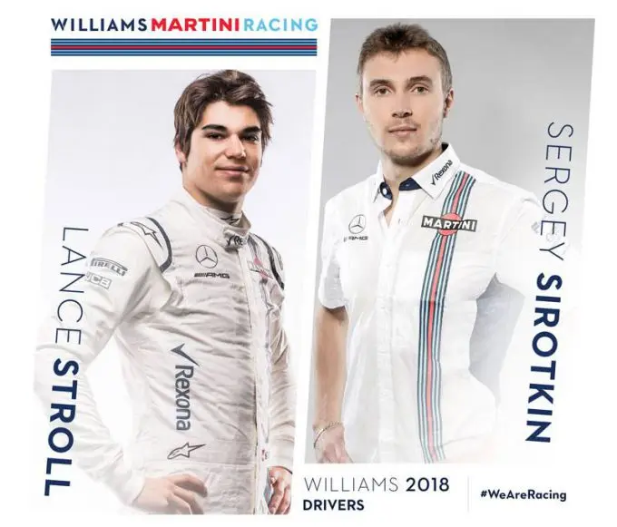 williams f1 2018 lance stroll sergey sirotkin 2