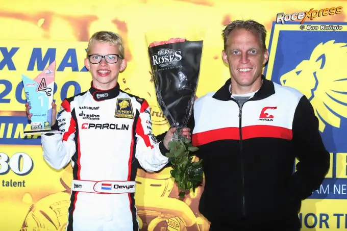 winnaar nk devyan roest met vader en monteur rob roest 19978