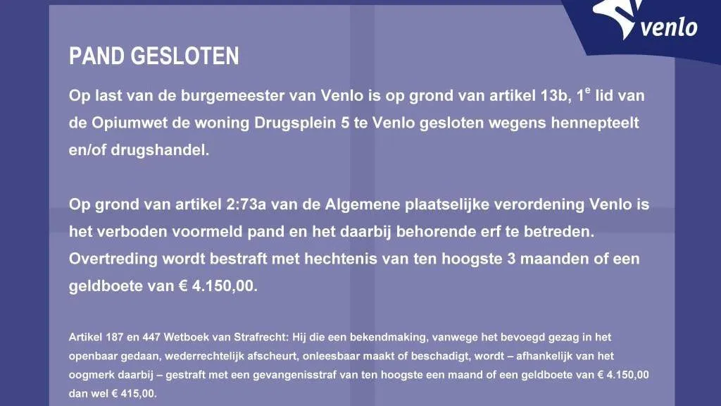 217 pand gesloten drugs