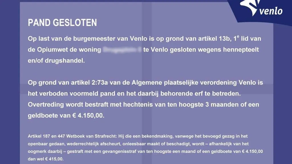 422 pand gesloten blur drugs