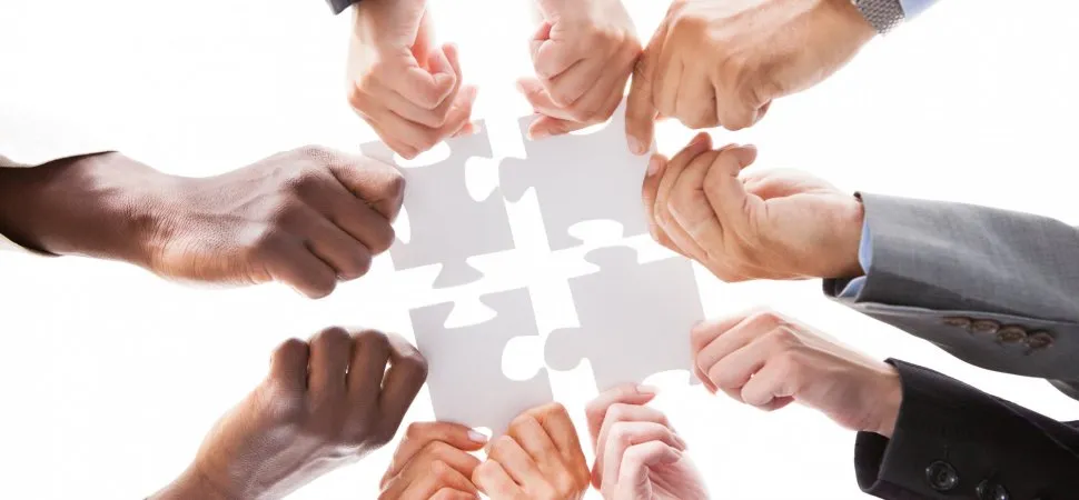 samenwerken stockfoto