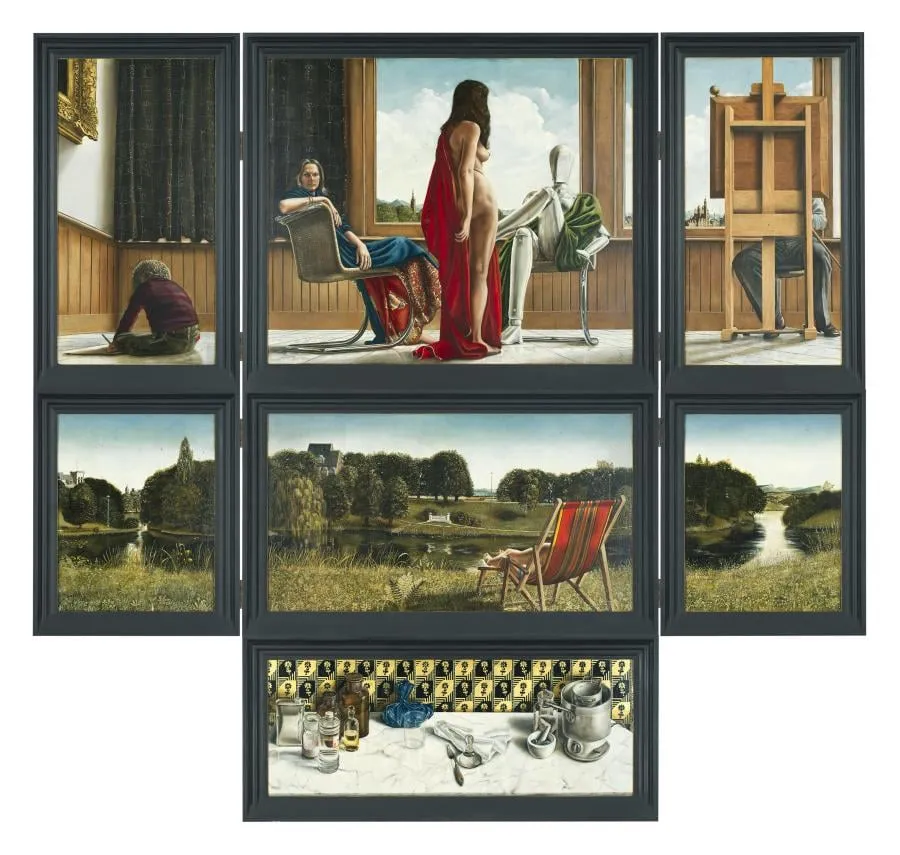 veelluik de schilderkunst 1980 386x200 tempera op paneel ii