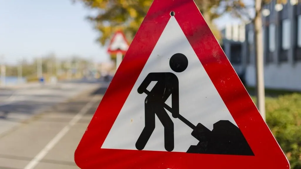 verkeersbord wegwerkzaamheden rijksweg