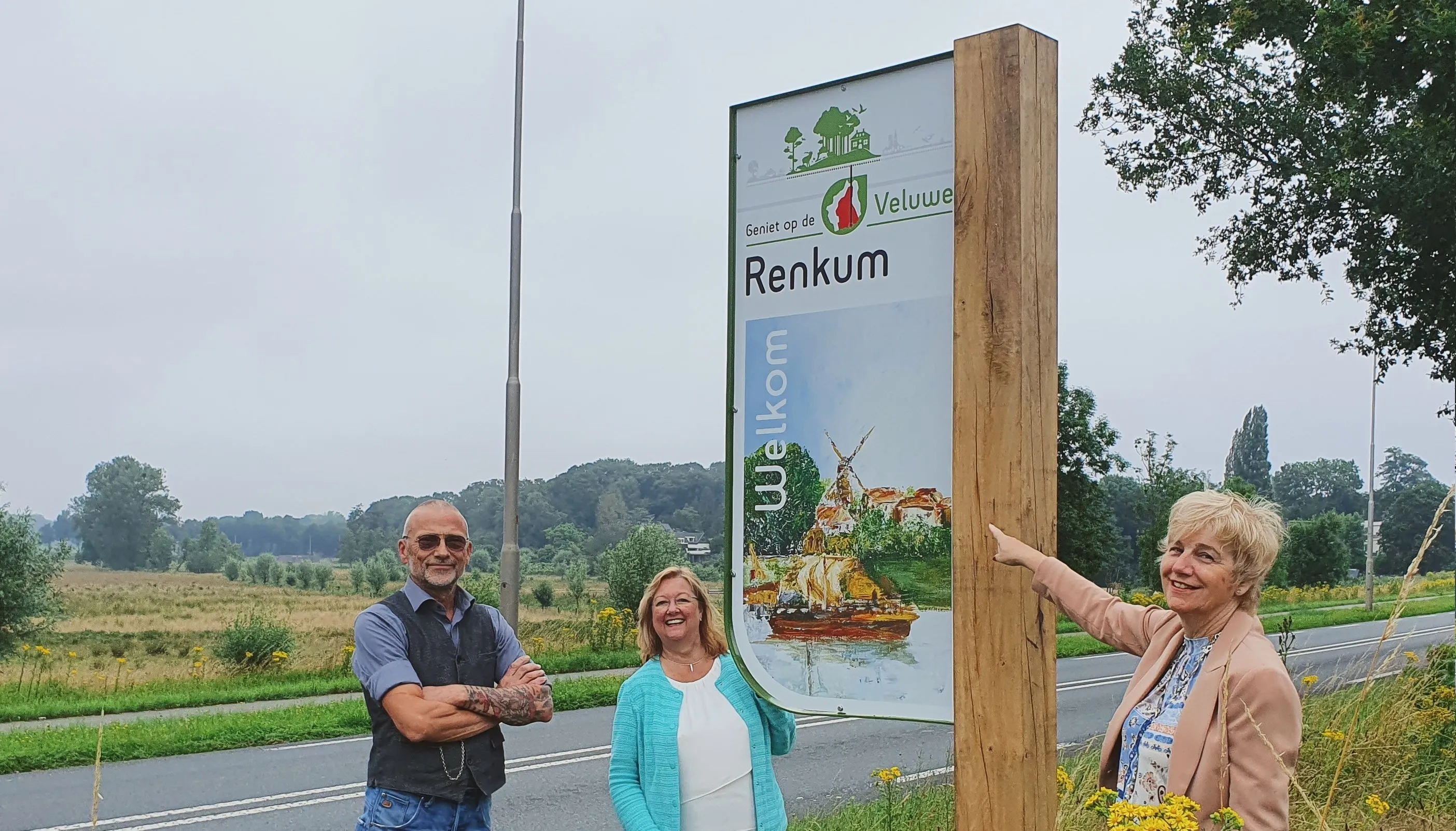 onthulling eerste welkomstbord gemeente renkum