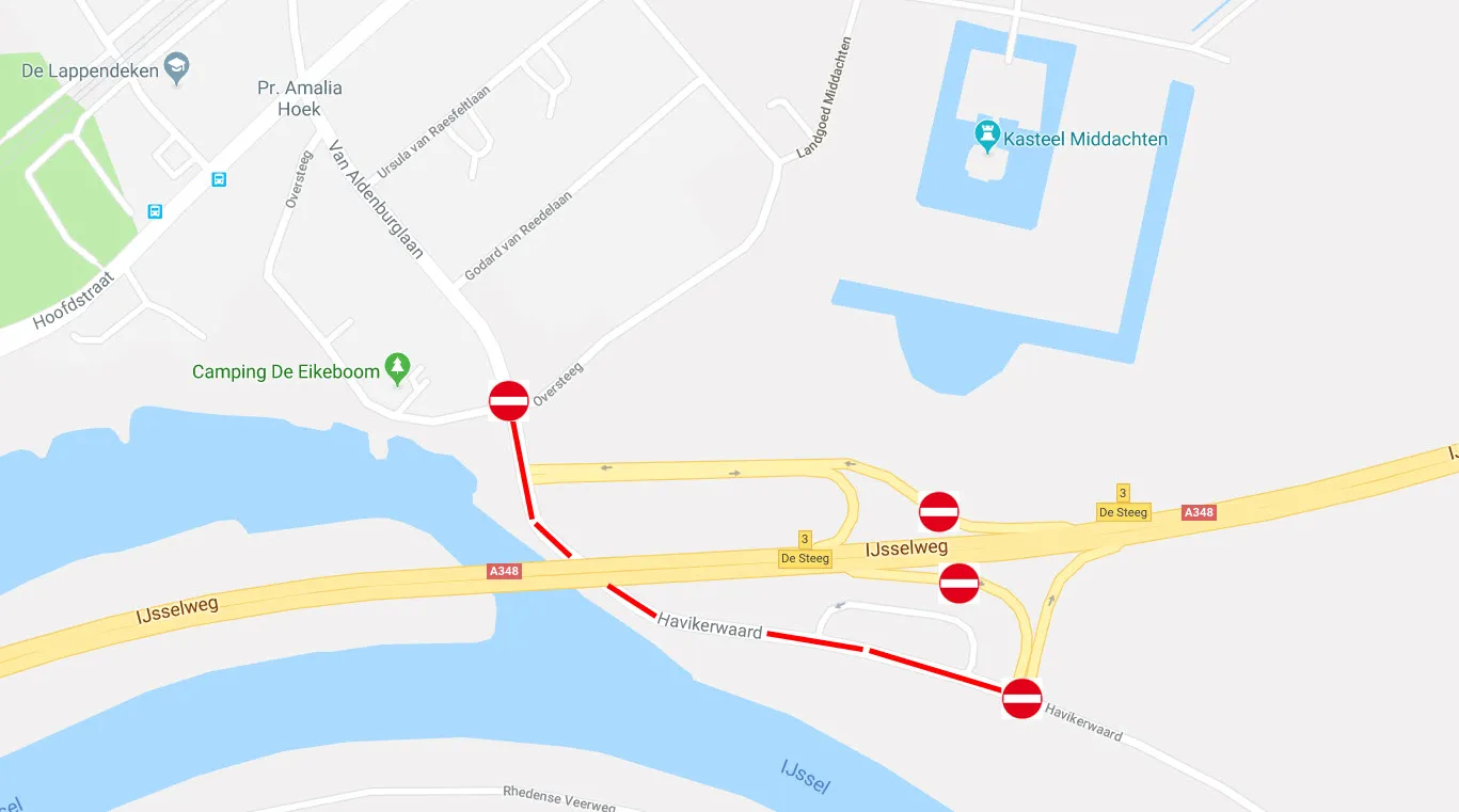 afsluiting a348 havikerwaard de steeg1
