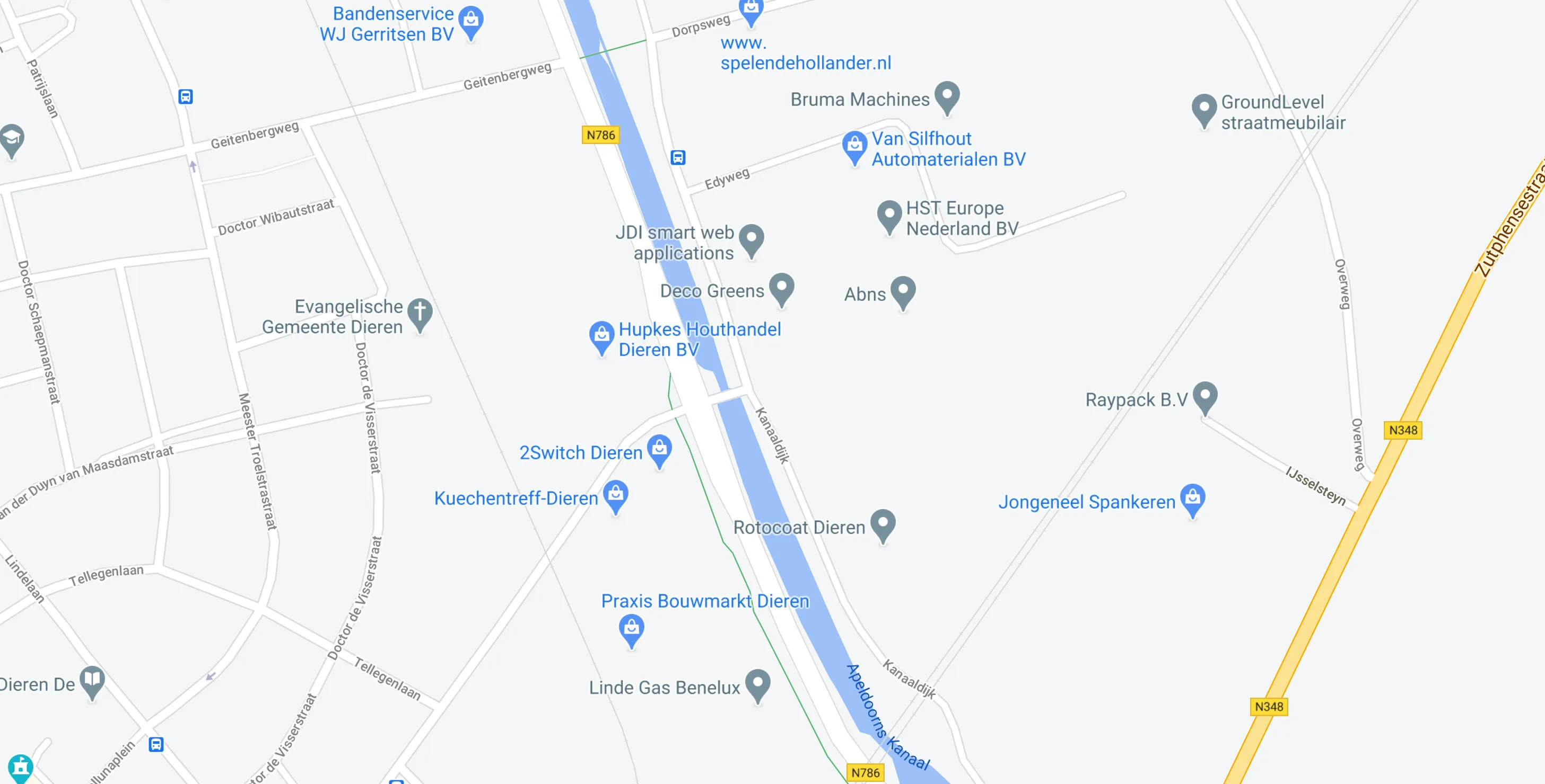 bedrijventerrein spankeren google maps