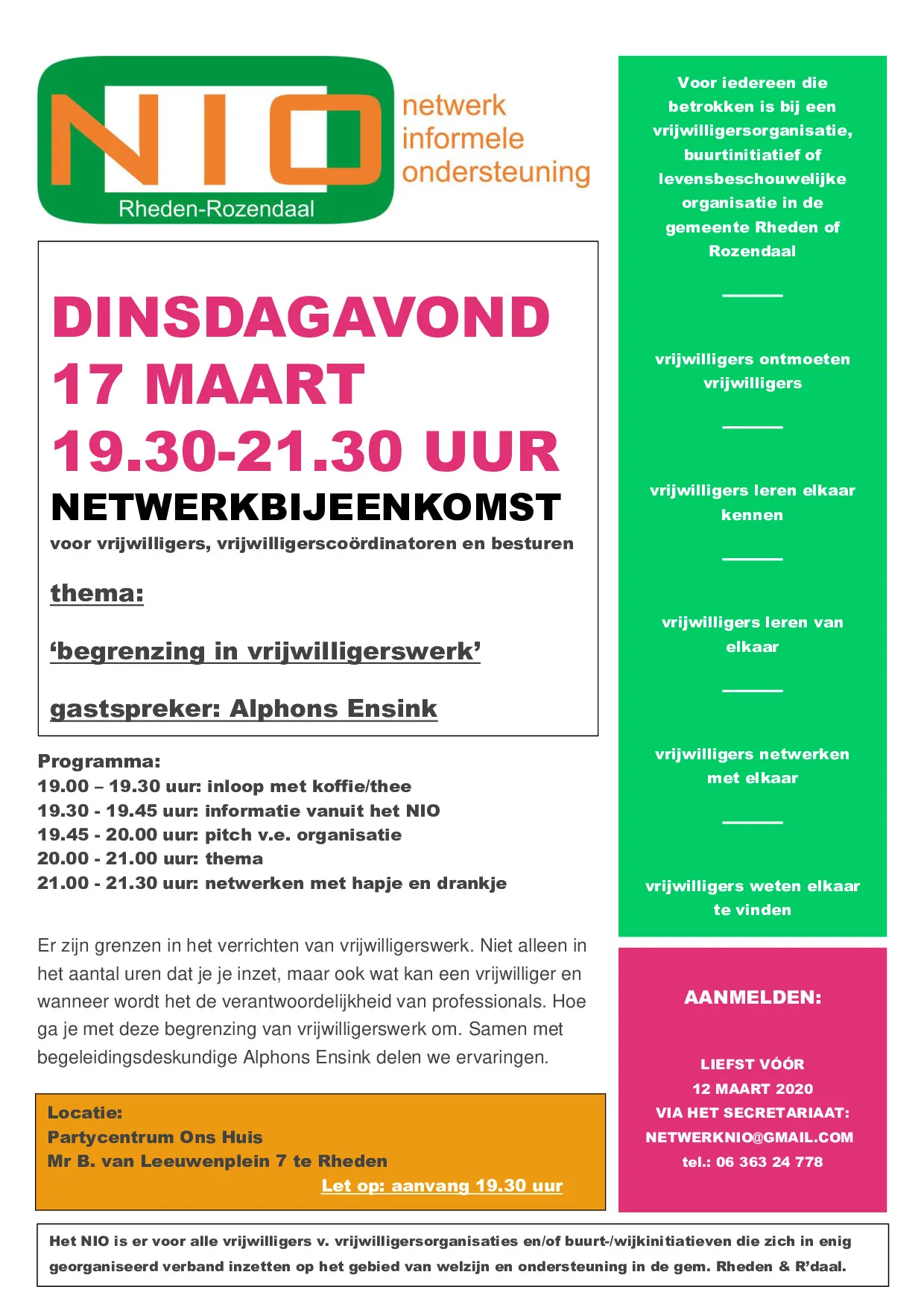 uitnodiging netwerkbijeenkomst 17 maart avond