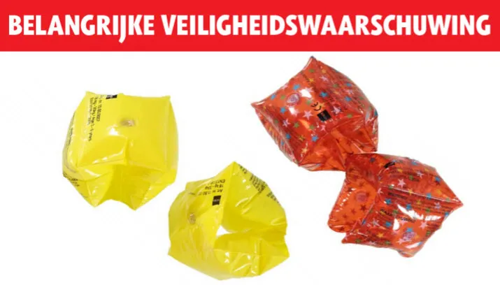 veiligheidswaarschuwing zwembandjes hema