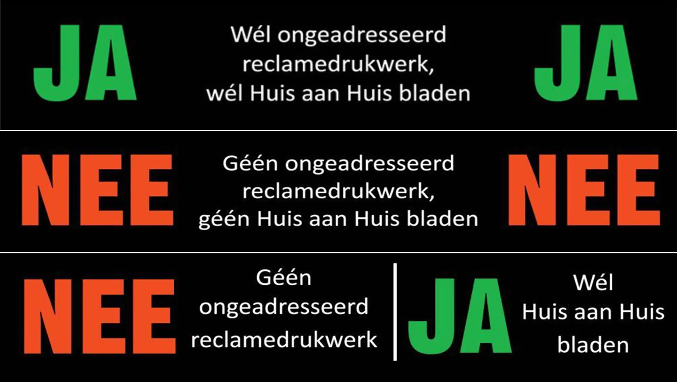 wel of geen huis aan huisbladen