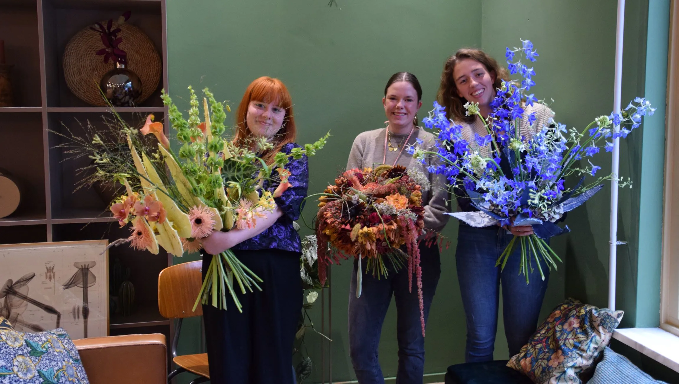 top 3 bloemstylisten van links naar rechts eva visser frederiek koenders en jikke jansen marjanne eikelboom