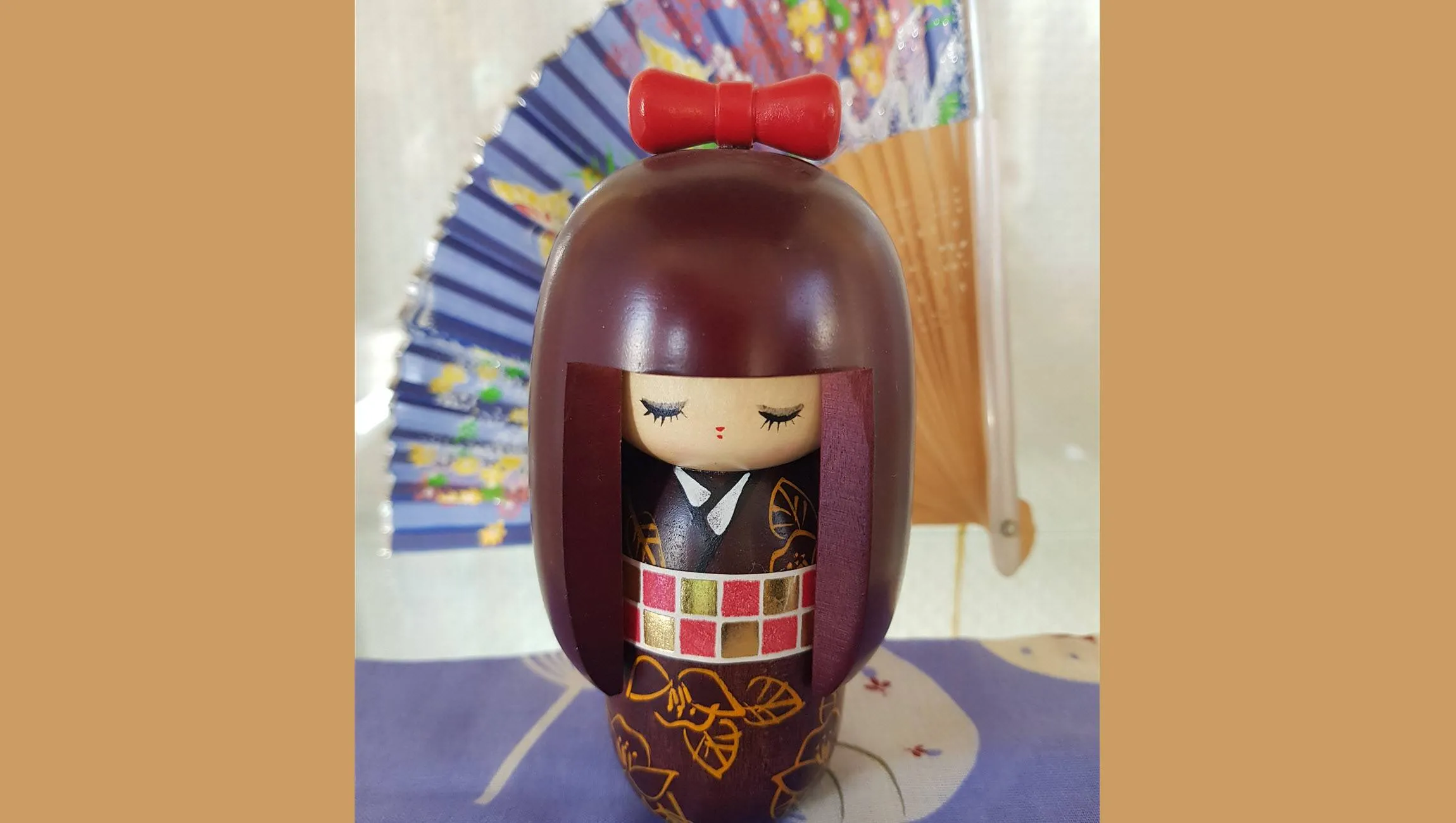 kokeshi doll paars haar tina helfrich