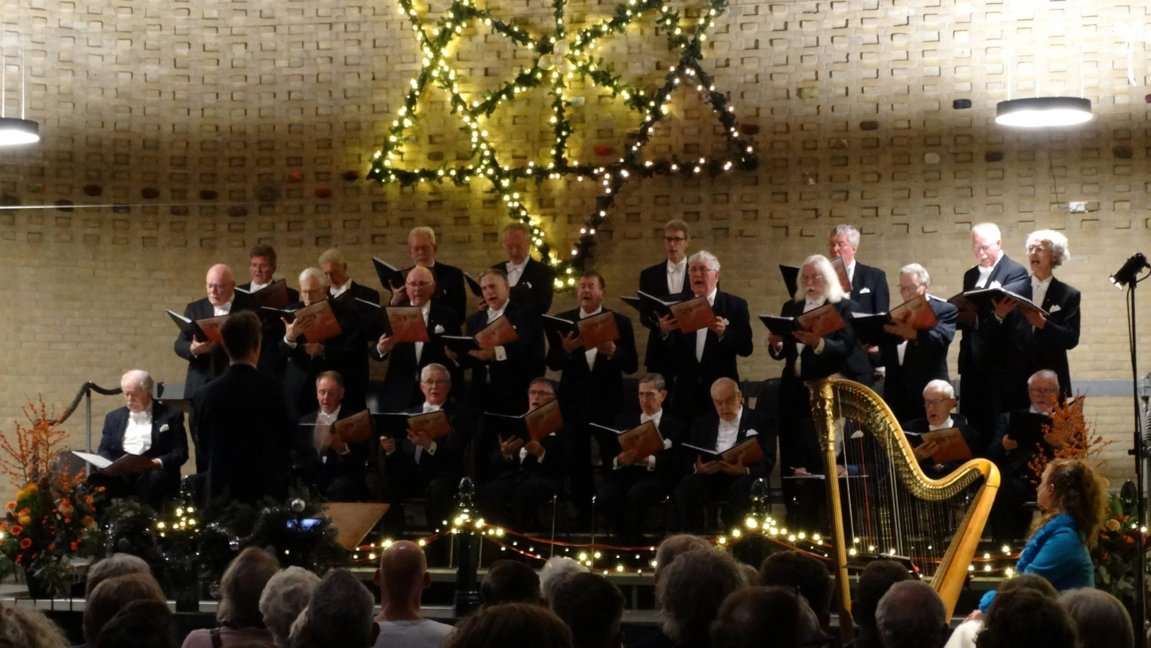 Dierens Mannenkoor brengt kerstconcert met harp in Ontmoetingskerk 20-12-2025 (1)