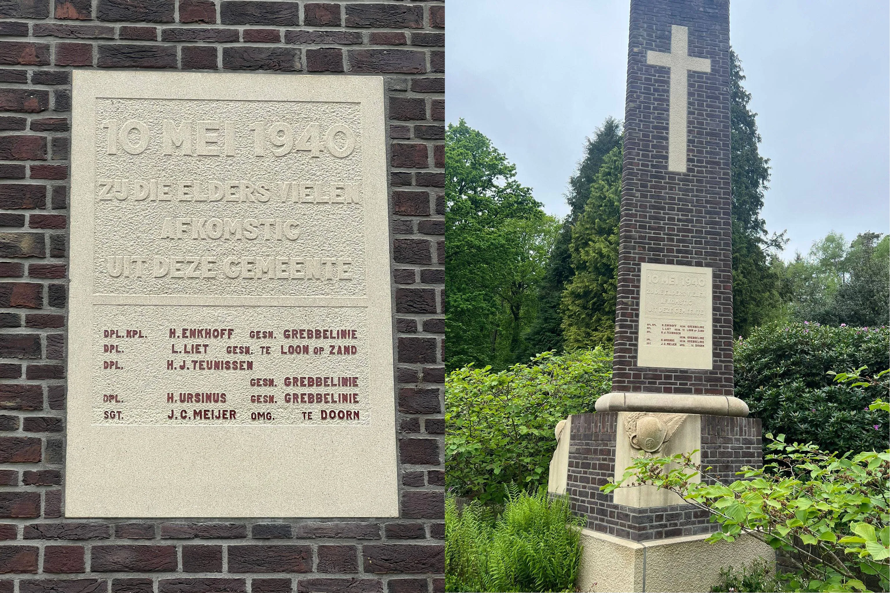 Naamsvermelding monument - gemeente Rheden