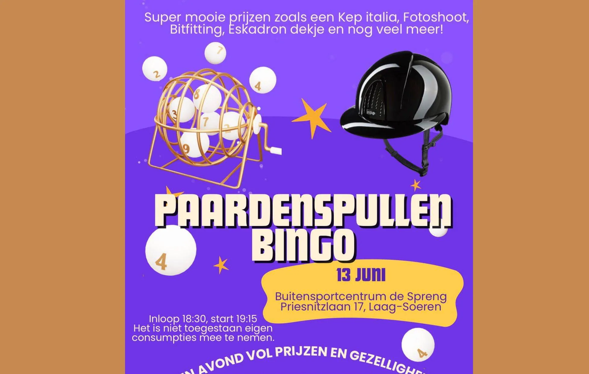 Flyer paardenspullenbingo