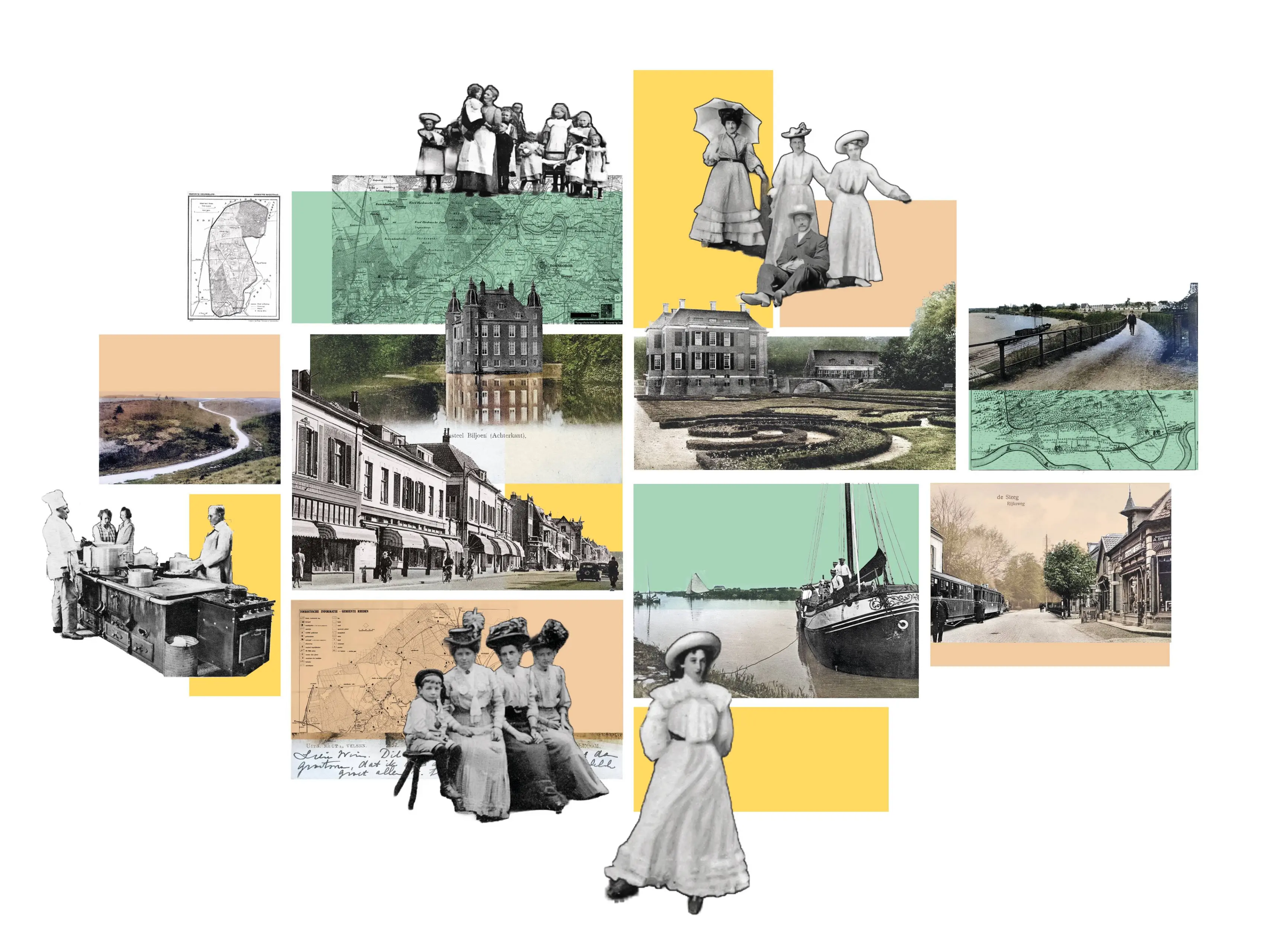 Fotocollage Erfgoedplaats Rheden Rozendaal - Zoomerij en Geldersch Archief