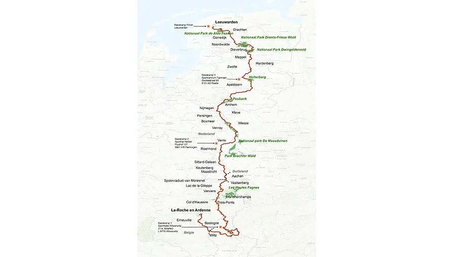 benelux estafette overzichtskaart