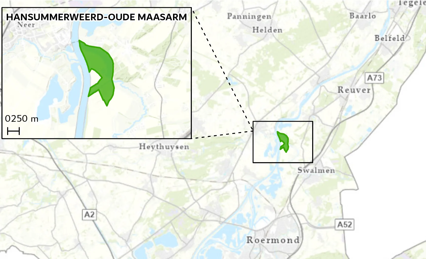 overzichtskaartje maatregelgebied geul hansummerweerd oude maasarm bijgesneden