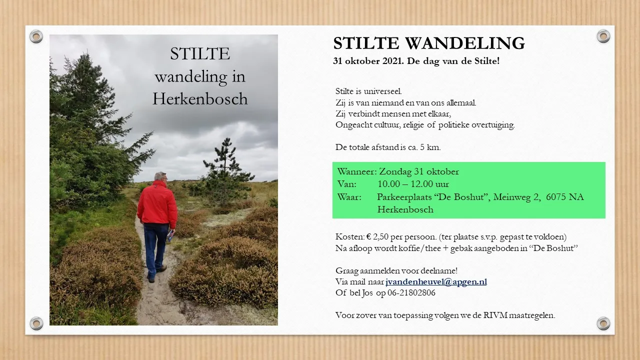 stilte wandeling 31 oktober 2021