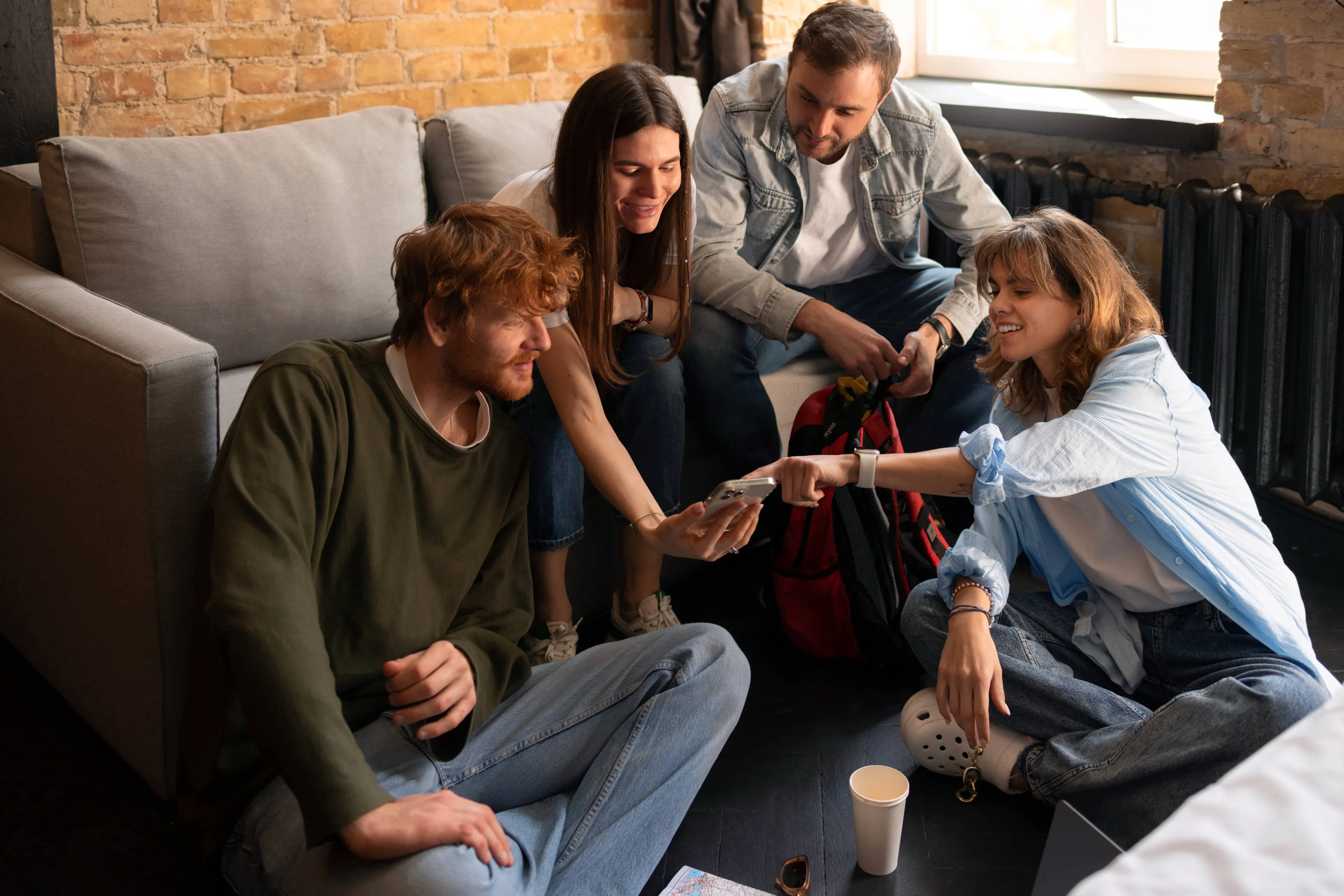 high-angle-young-people-hostel