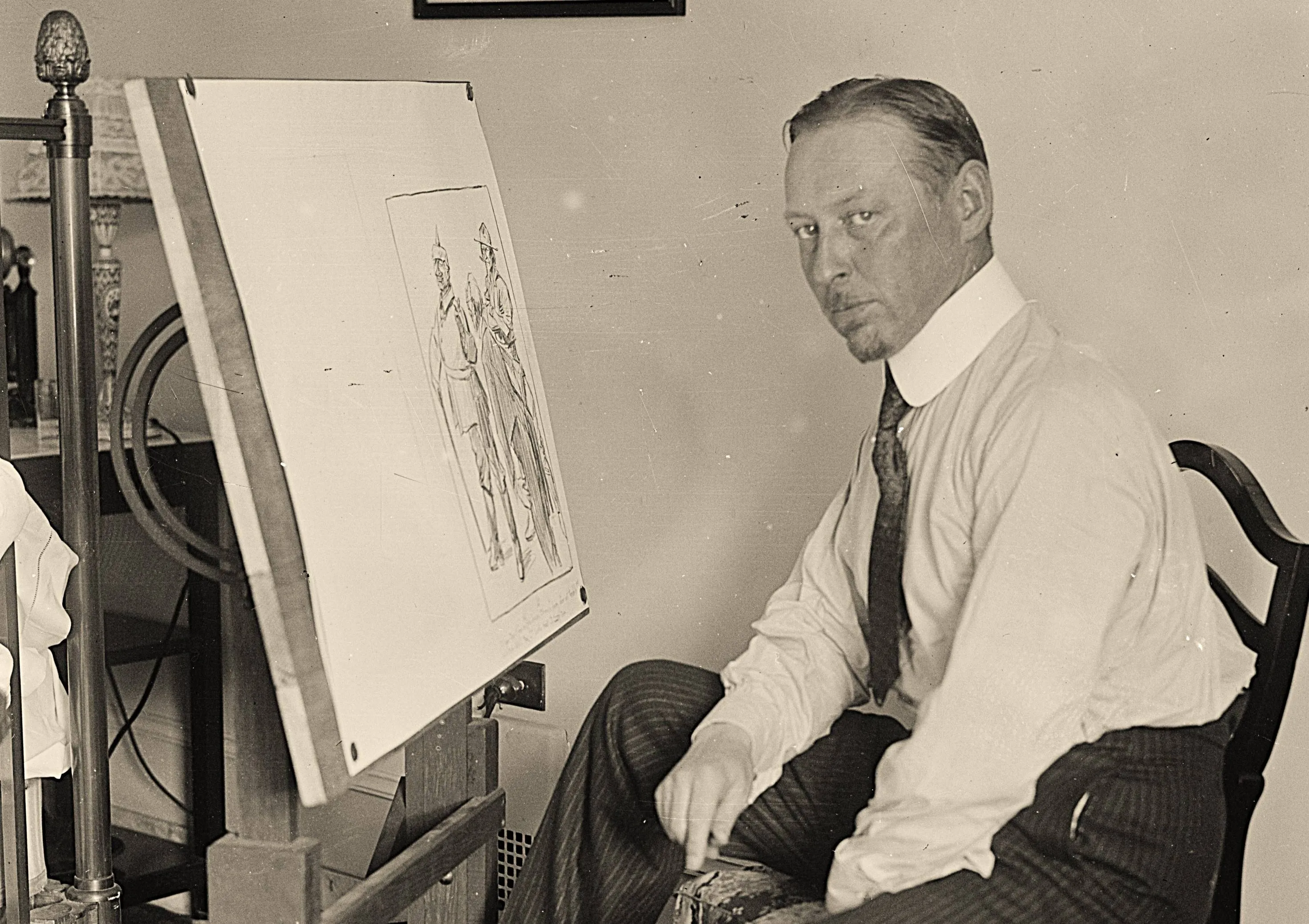 Louis_Raemaekers_in_his_studio_on_July_28,_1917