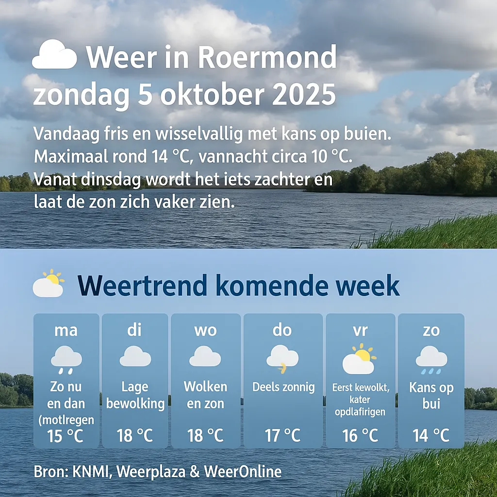 Weerbericht Roermond - Zondag 5 oktober