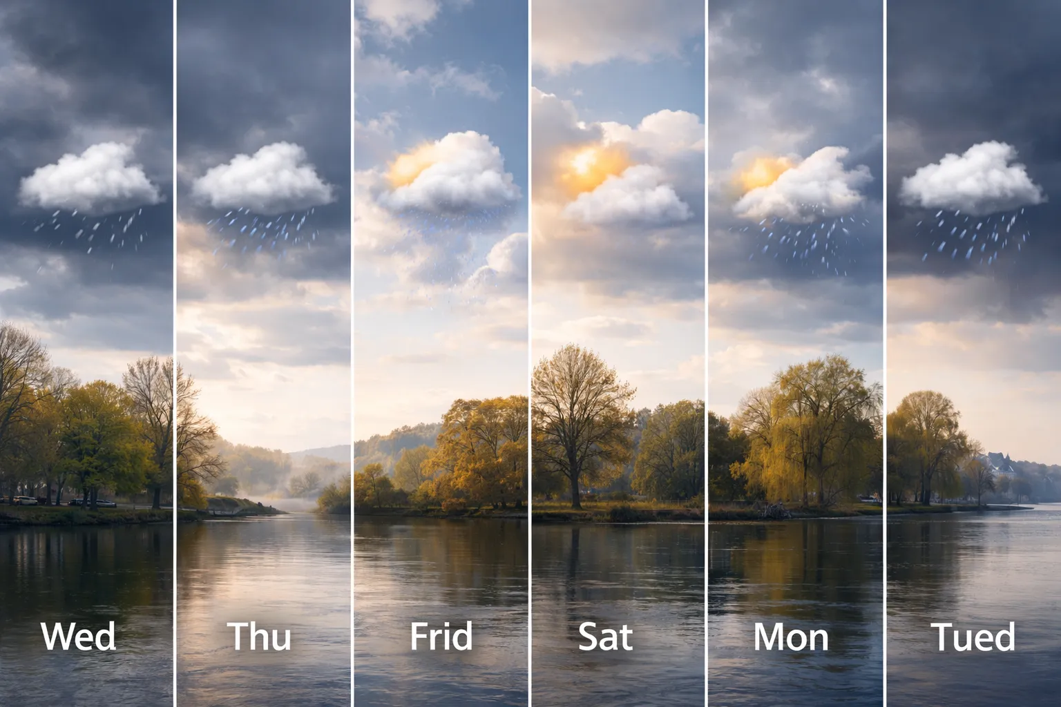 Weersvoorspelling langs de rivier