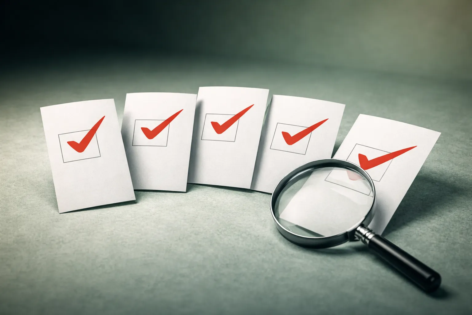 Stembiljetten onder vergrootglas