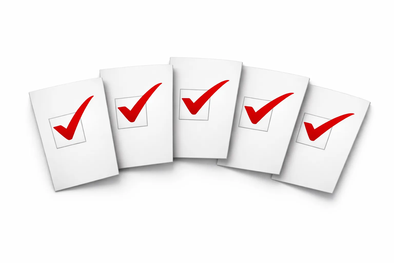 Stemmen met vinkjes op stembiljetten