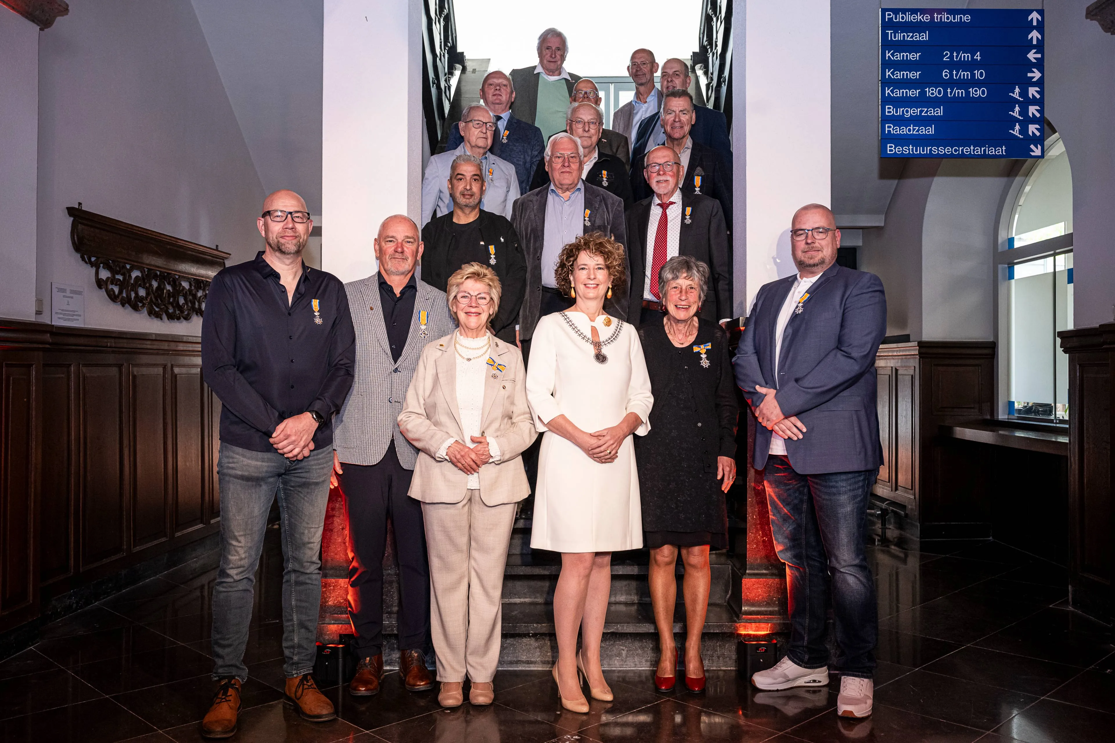 Alle gedecoreerden na Lintjesregen 2025 tot en met Lintjesregen 2026  - foto gemeente Roermond