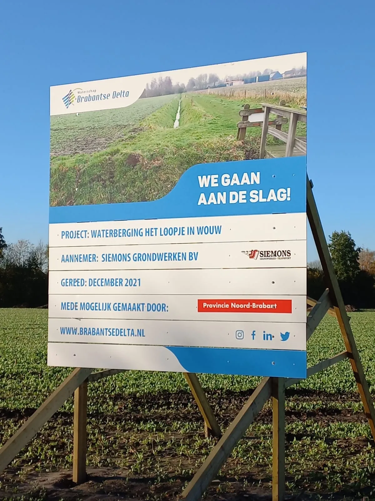 bouwbord waterberging het loopje wouw