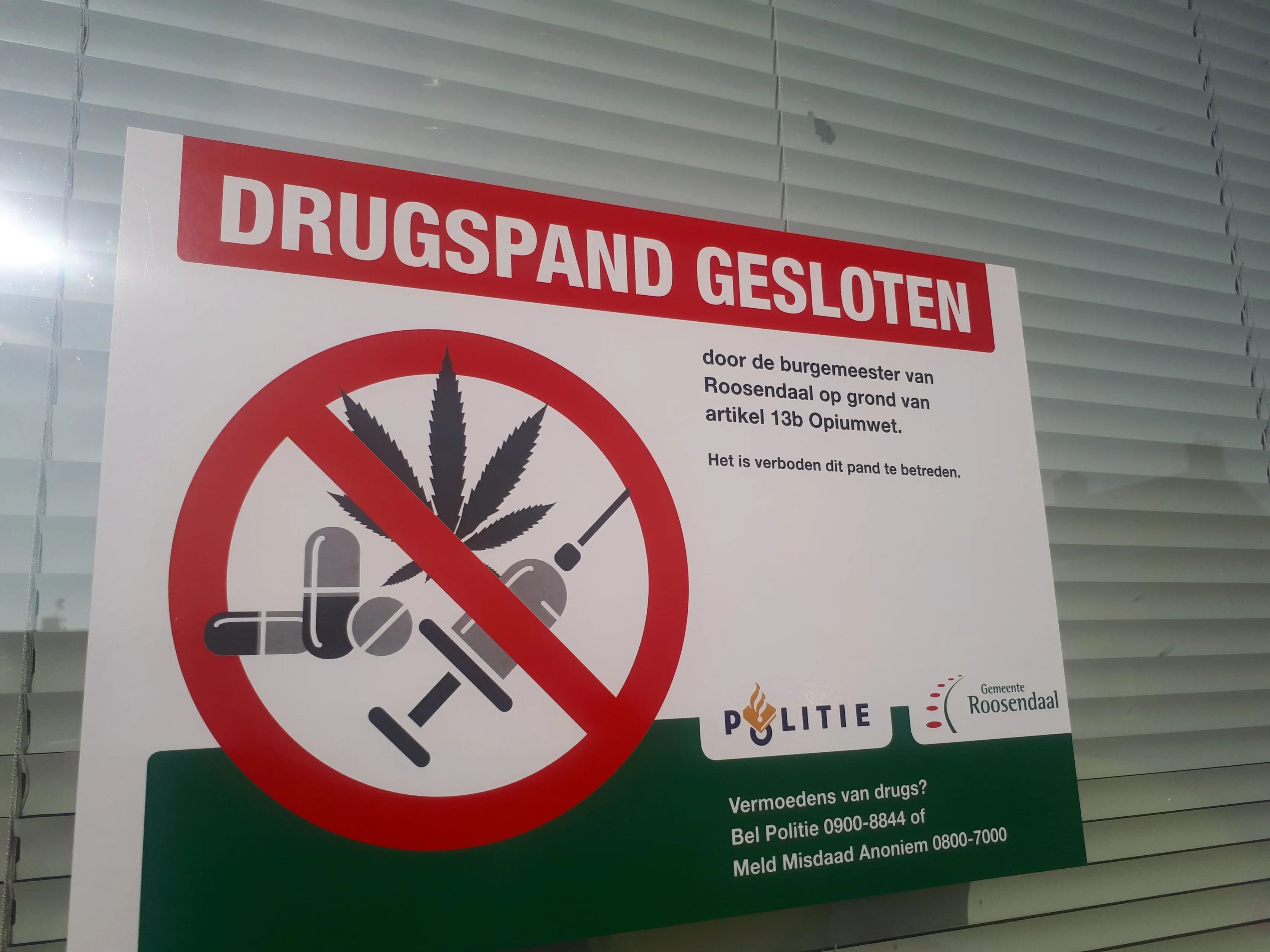 drugspand gesloten