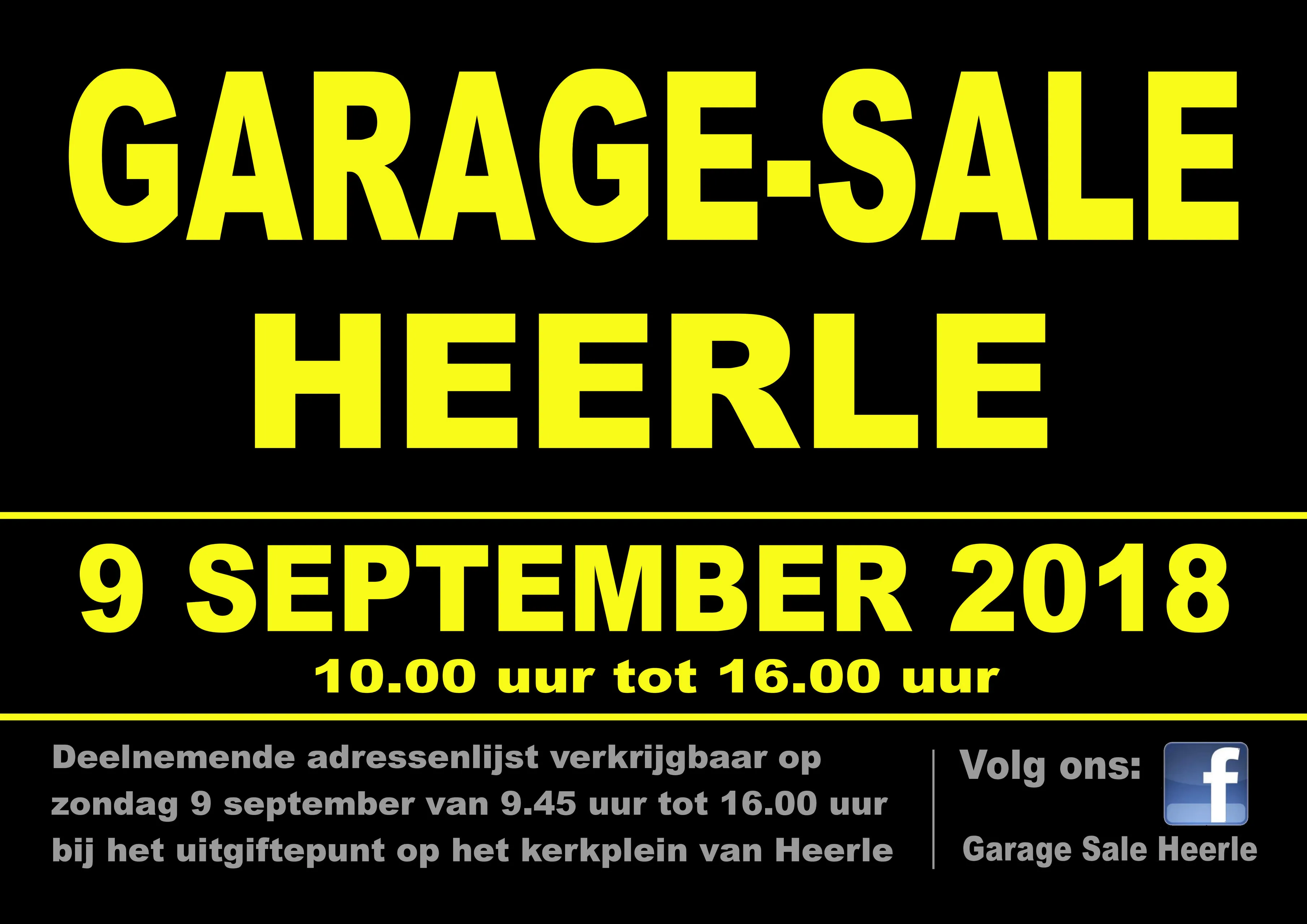 garage sale aankondiging