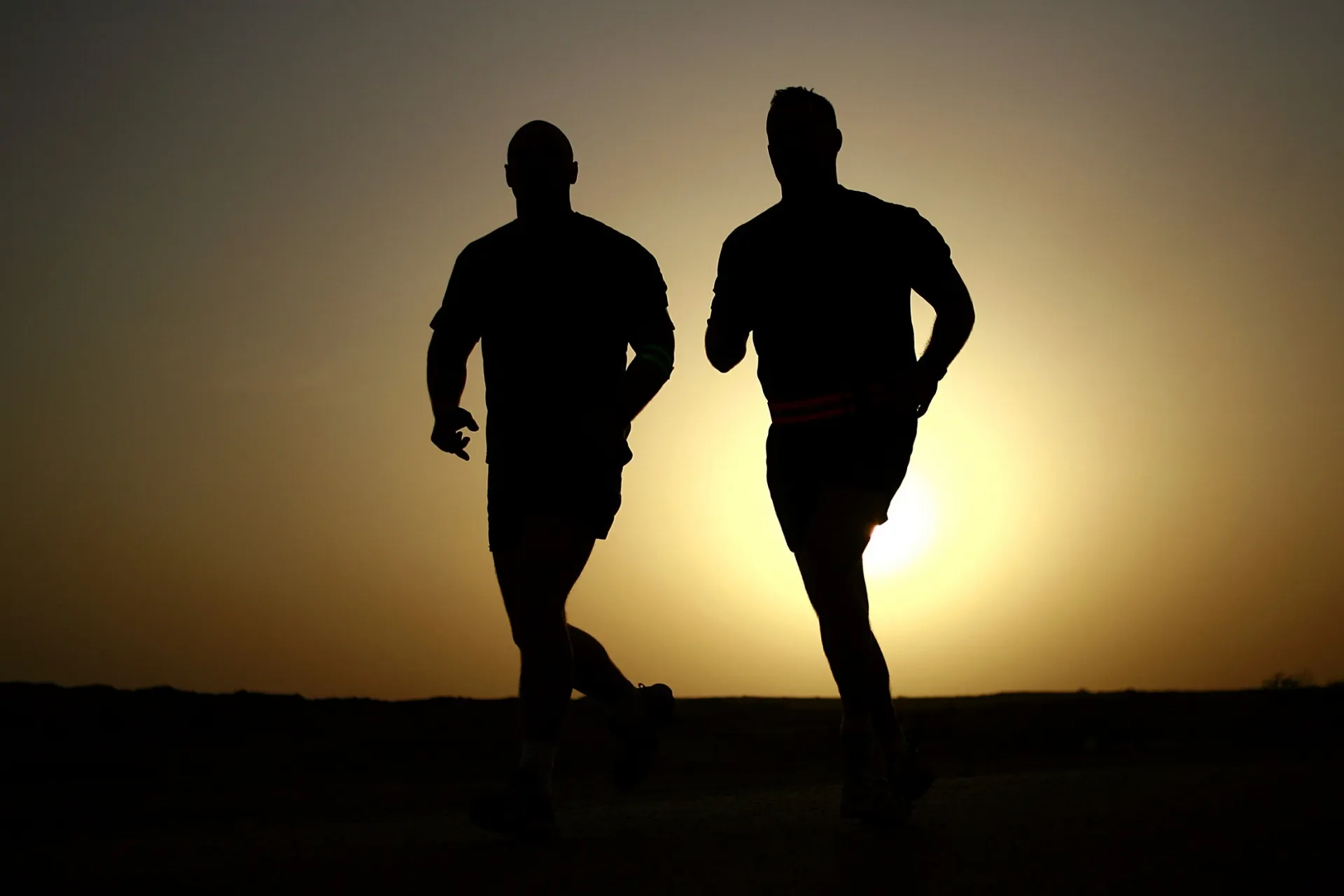 runners training at sunset jean beaufort