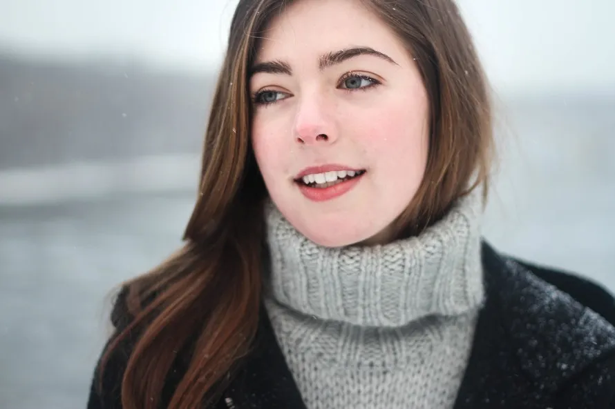 vrouw in de winter