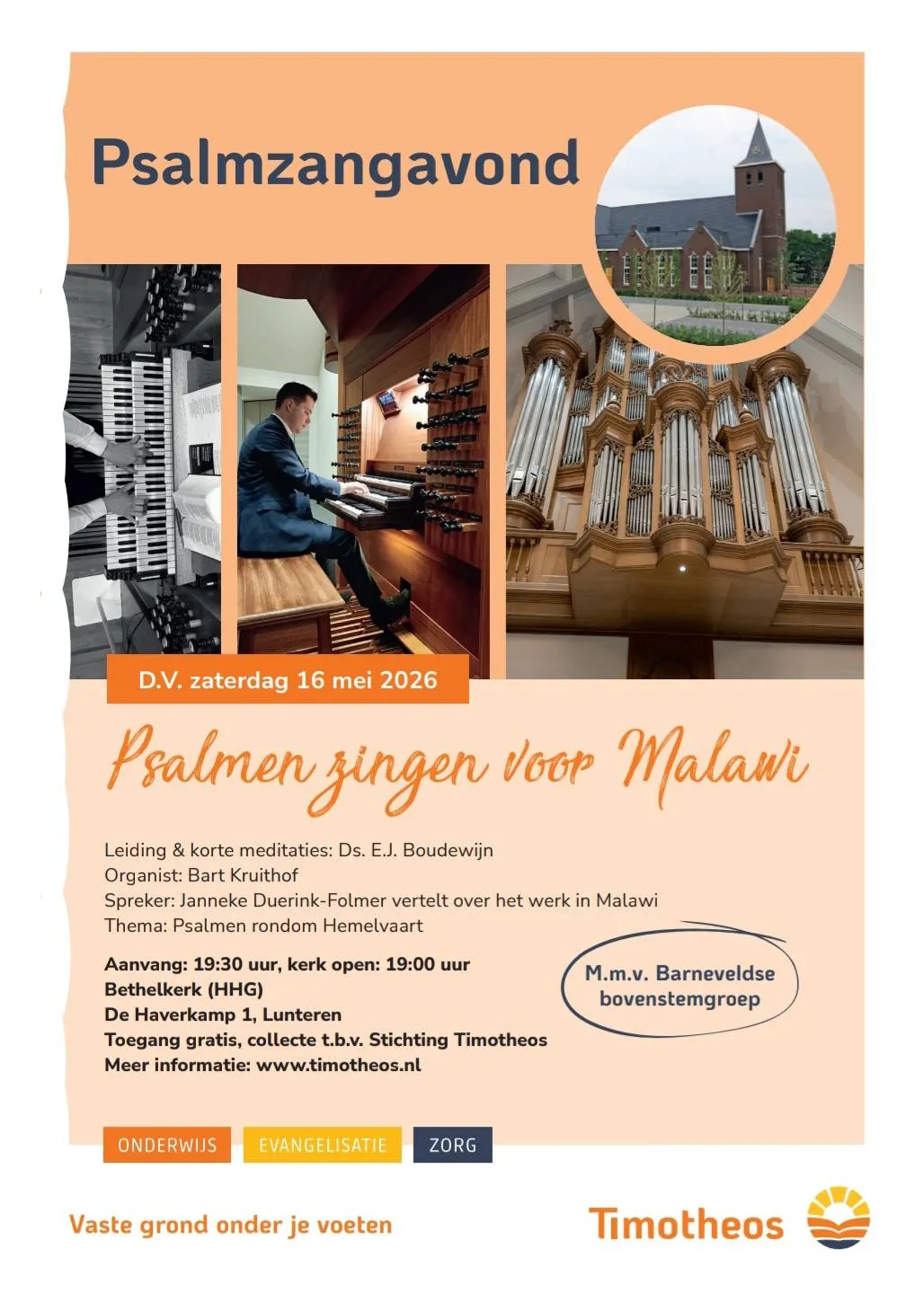 Poster Psalmzangavond Lunteren DV 16 mei 2026