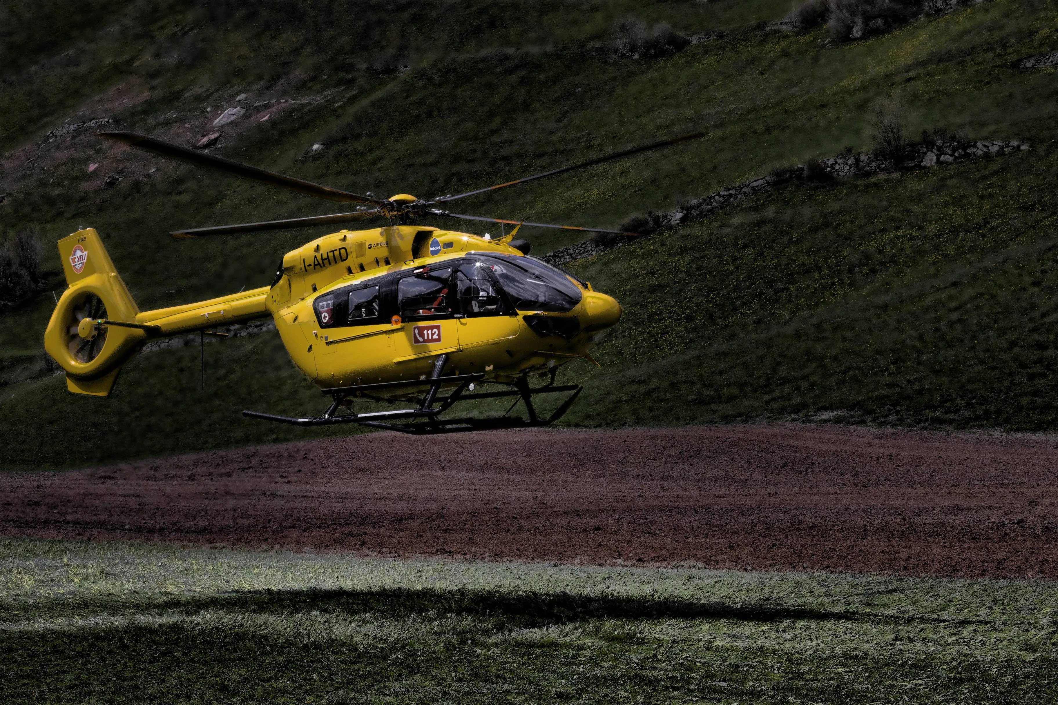 yellow black helicopter