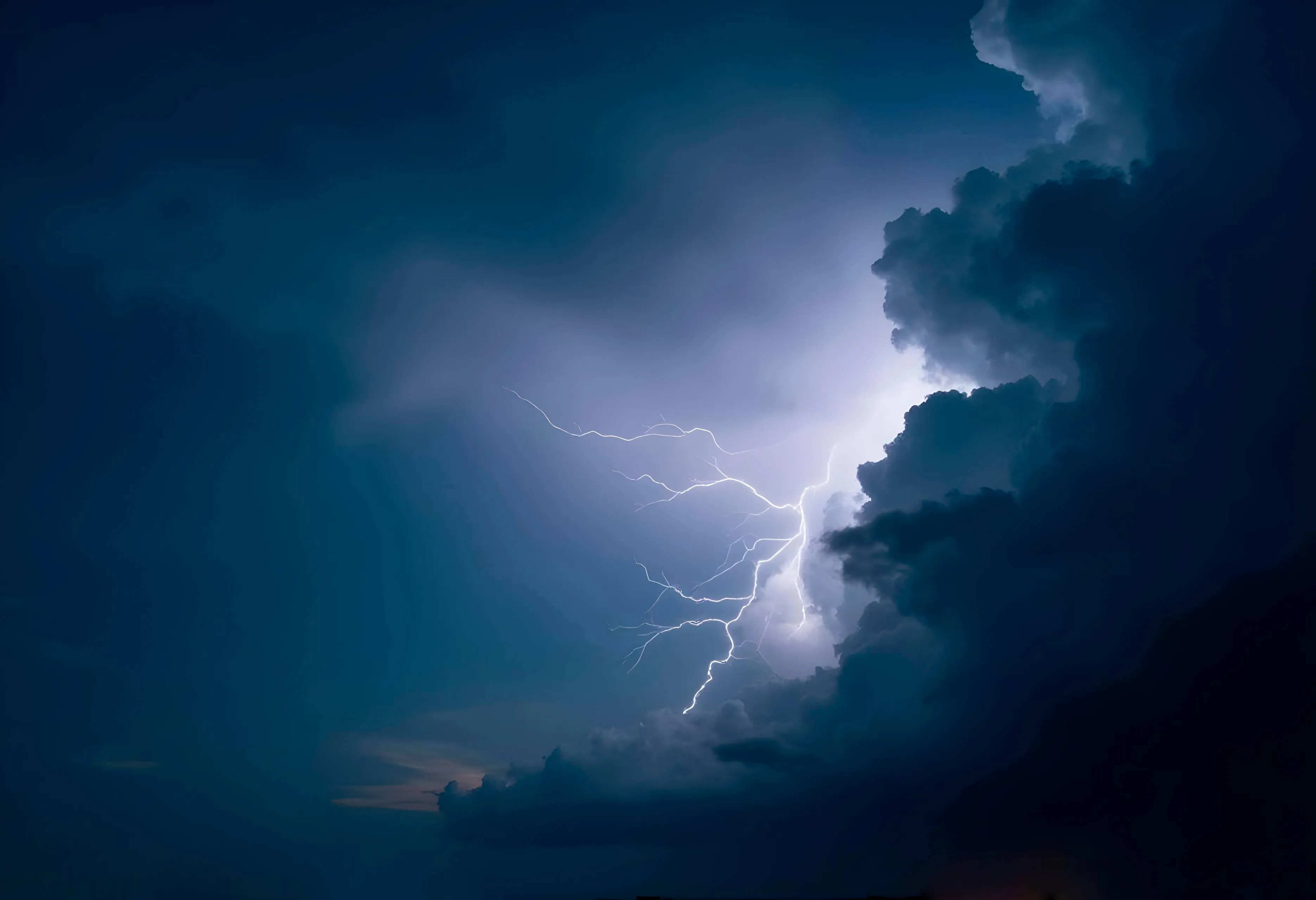 lightning strikes storm